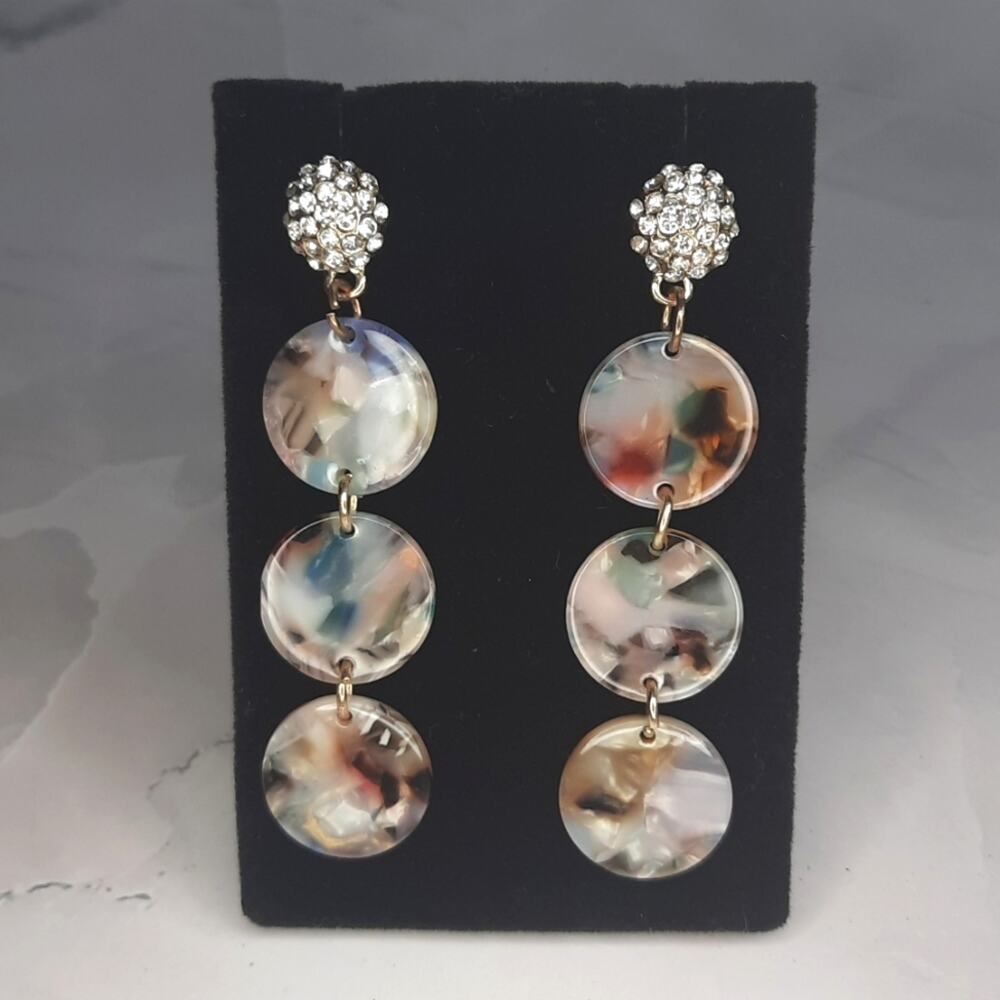 Marbled Acrylic Dangle Earrings